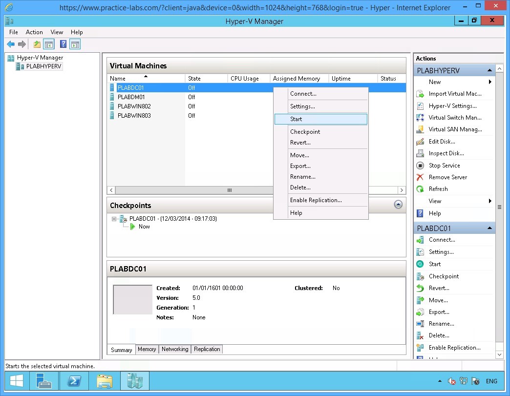 Figure 1.9 Screenshot of the device PLABHYPERV
